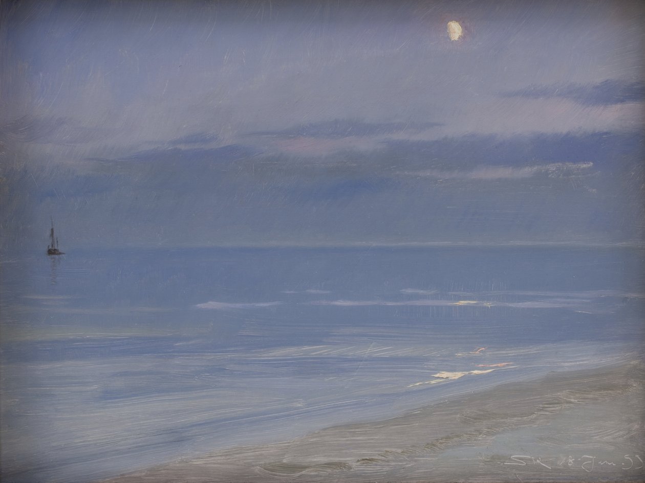 Strand van Skagen bij Maanlicht door Peder Severin Krøyer