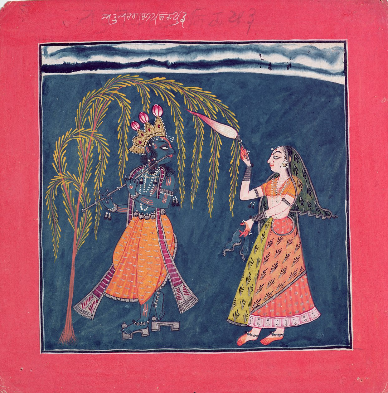 Krishna speelt een fluit, uit de 