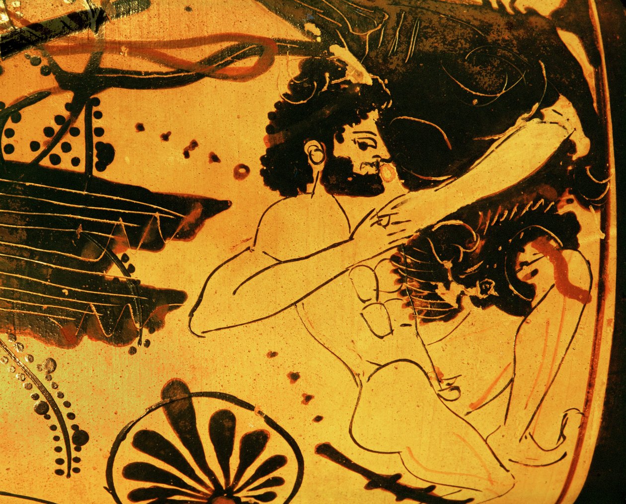 Herakles die de leeuw doodt ... door Painter Diosphos