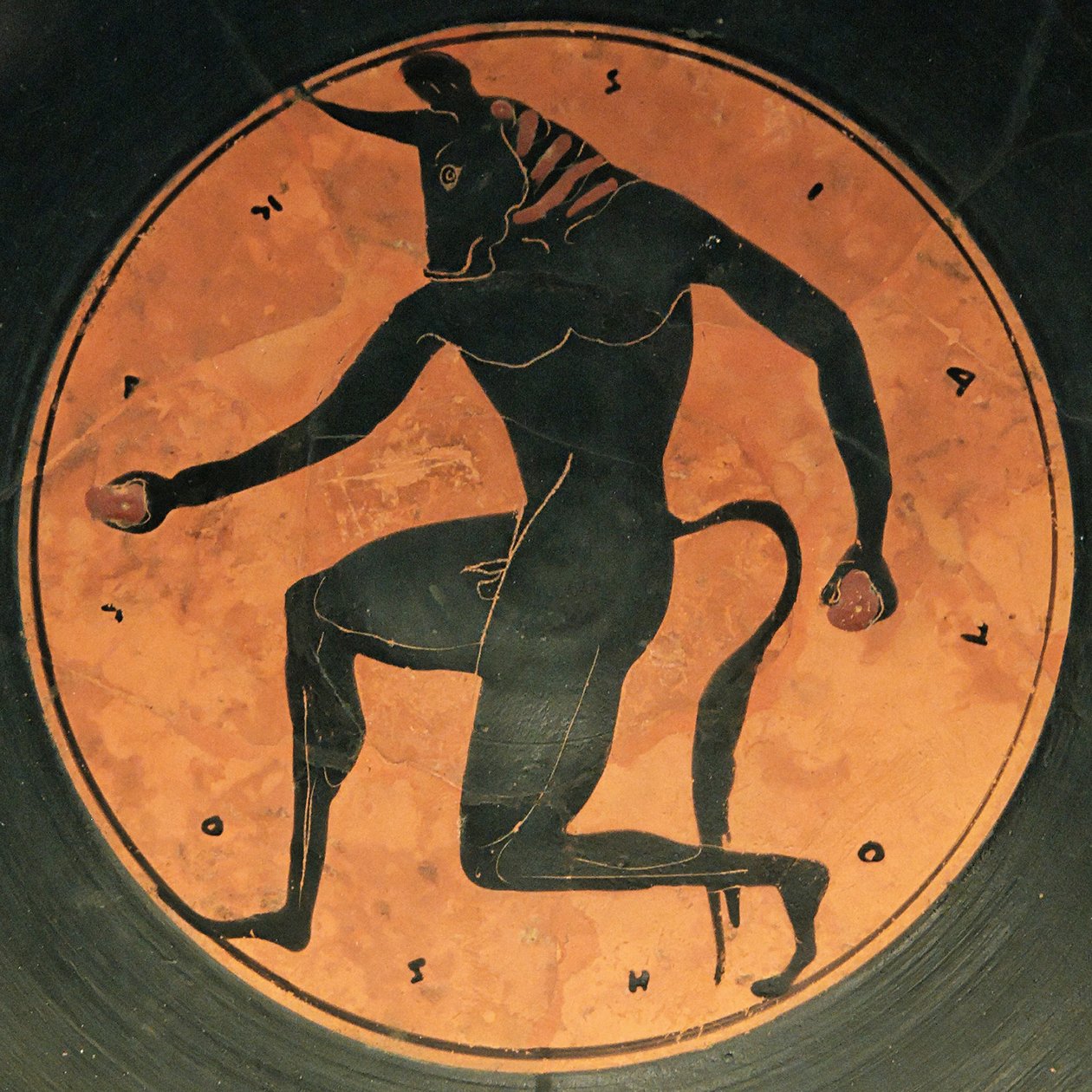 Oud-Griekse Pottery van de Minotaurus, c.515 door Painter of London E342