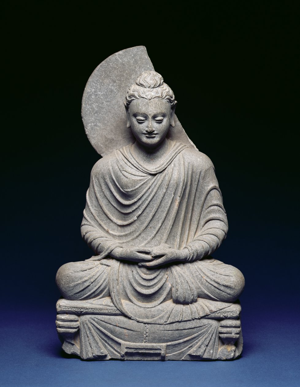 Zittende Boeddha, Gandhara, 1e-3e eeuw na Christus door Pakistani School