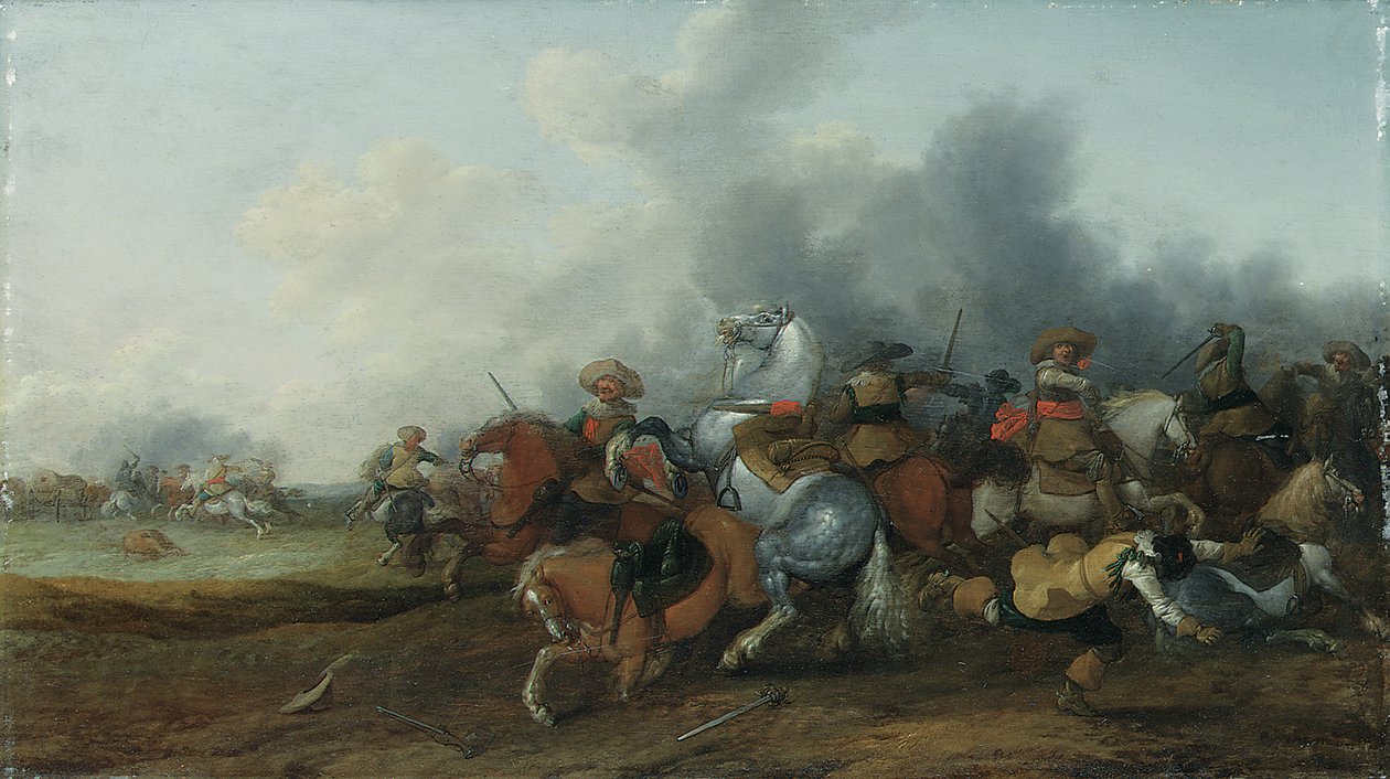 Een cavaleriegevecht, 1632 door Palamedes Palamedesz