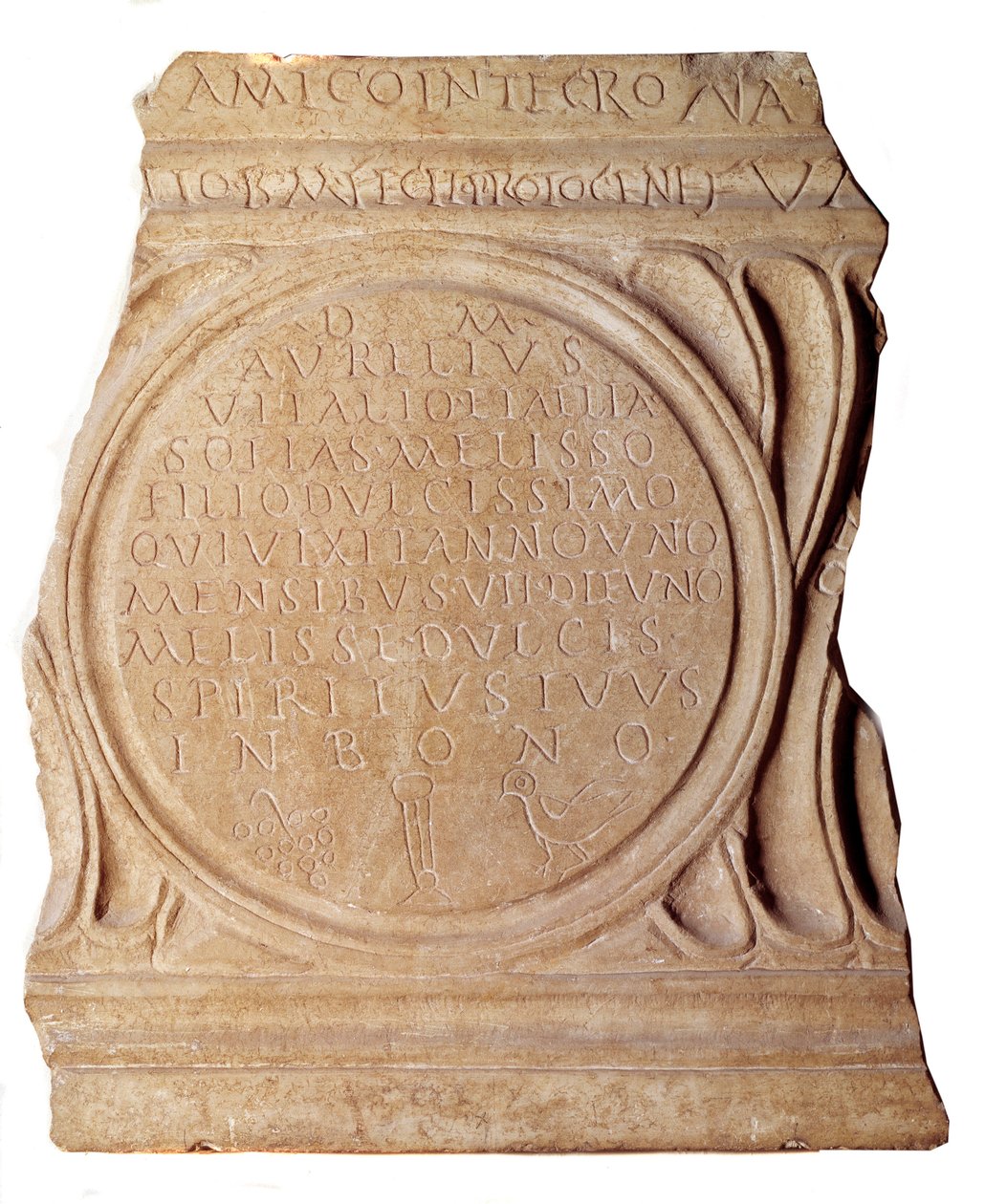 Paleochristelijke kunst: Christelijke grafsteen van Melissus. Uit Rome, Parijs, Louvre Museum door Paleo Christian Paleo Christian