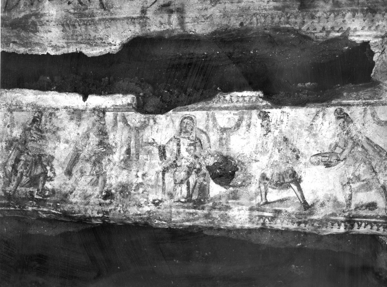 Aanbidding der Wijzen (muurschildering) door Paleo Christian
