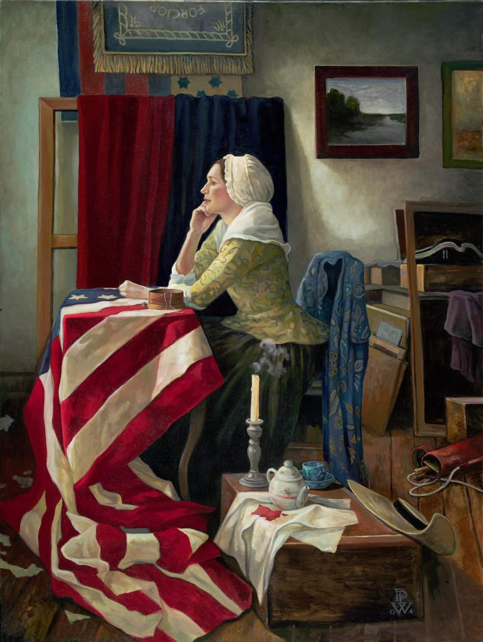 Vlaggenmaker, 2000 (pastel) door Pamela Patrick White