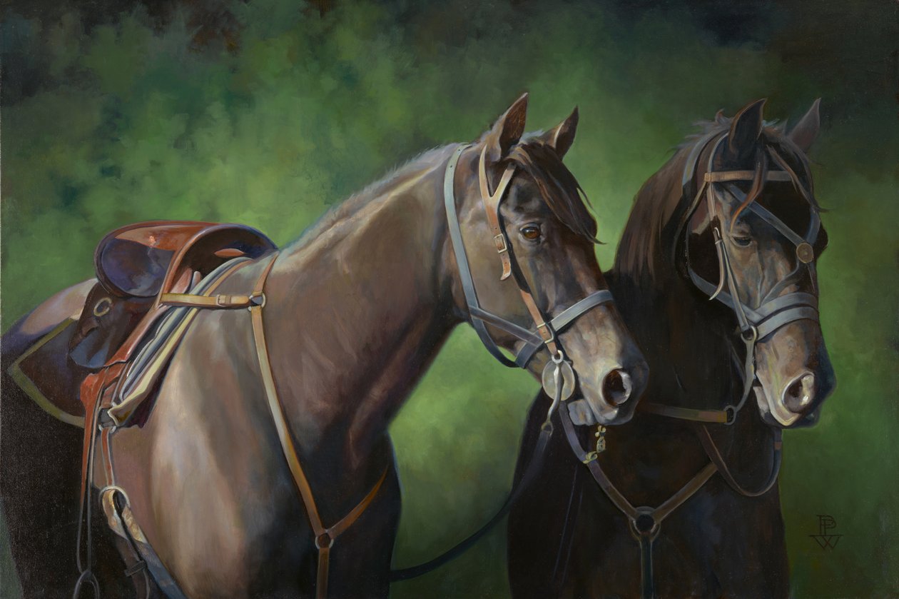 Stille partners, 2011 (olieverf op doek) door Pamela Patrick White
