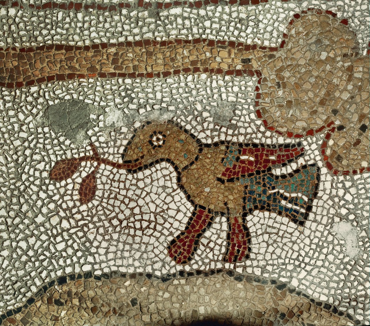 Duif met een olijftakje. Mozaïek (mozaïek) door Pantaleone Pantaleone