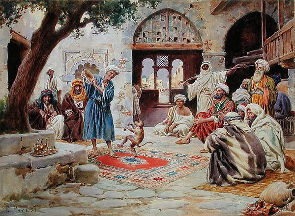 De optredende aap door Paolino Pavesi