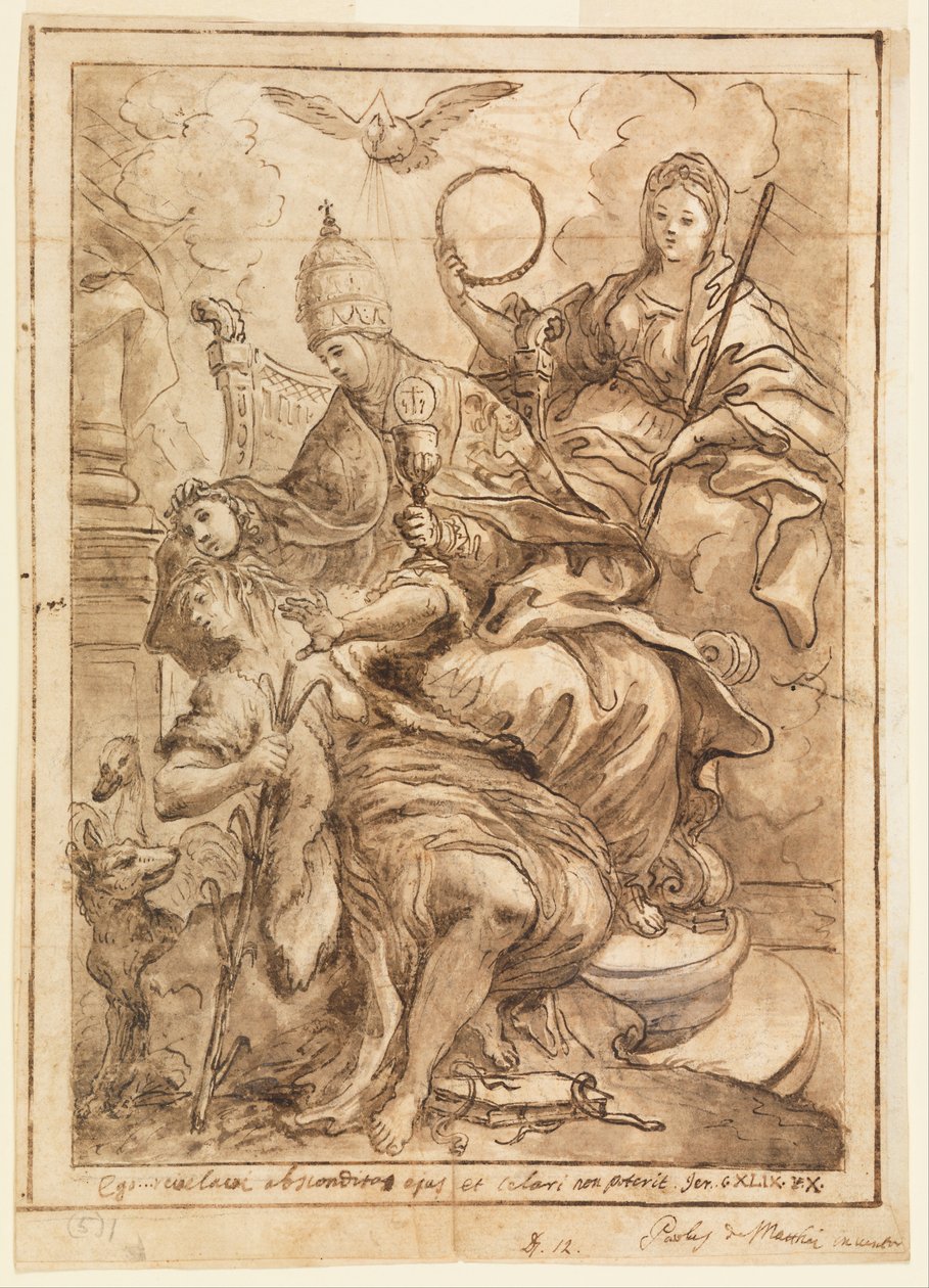 Triomferende Kerk over Valsheid door Paolo de Mattheis