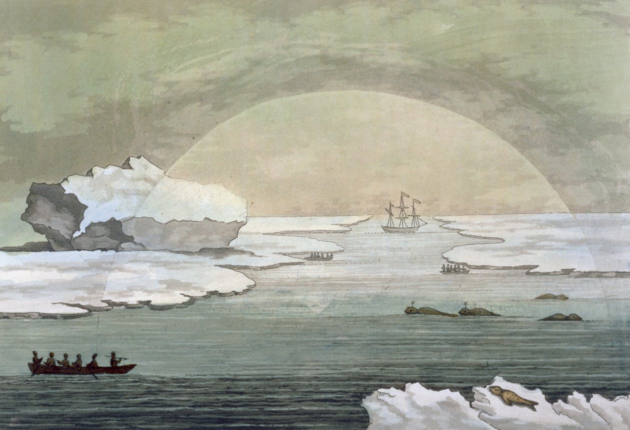 Een Bevroren Britse Walvisboot wordt Bevrijd door de Zonnestralen, Baffinbaai, Juli 1817, uit 