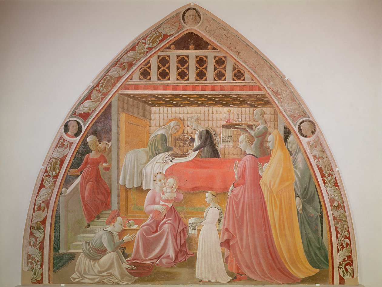 De Geboorte van de Maagd, uit de cyclus van de Levens van de Maagd en St. Stefanus, uit de Cappella dell