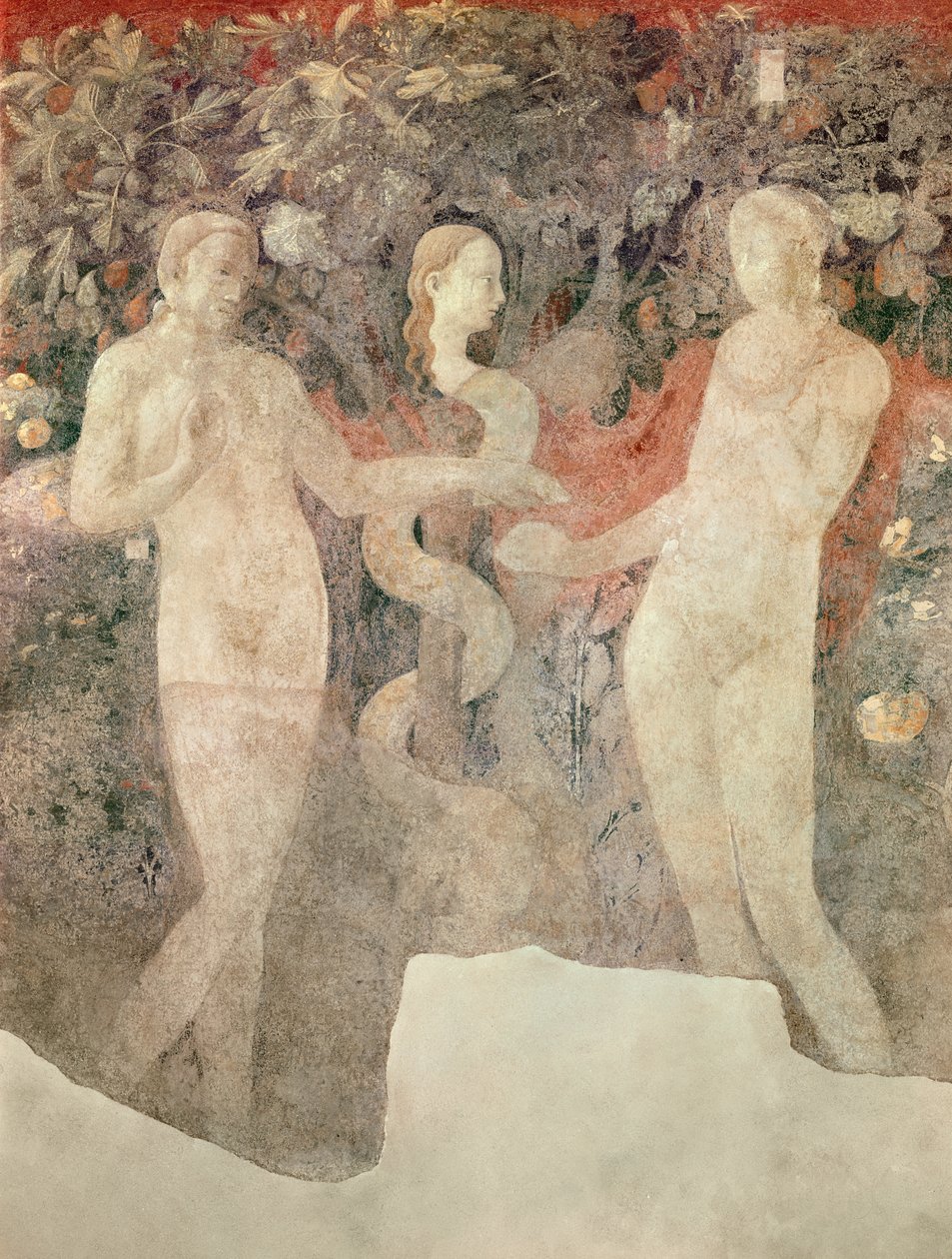 De Schepping van Eva en de Oerzonde (detail), 1430 door Paolo Uccello