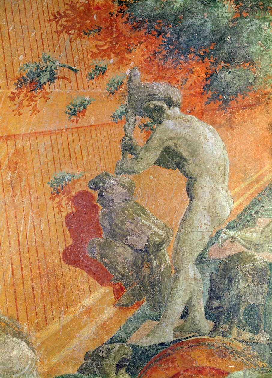 De grote vloed en het terugtrekken van het water (detail) door Paolo Uccello
