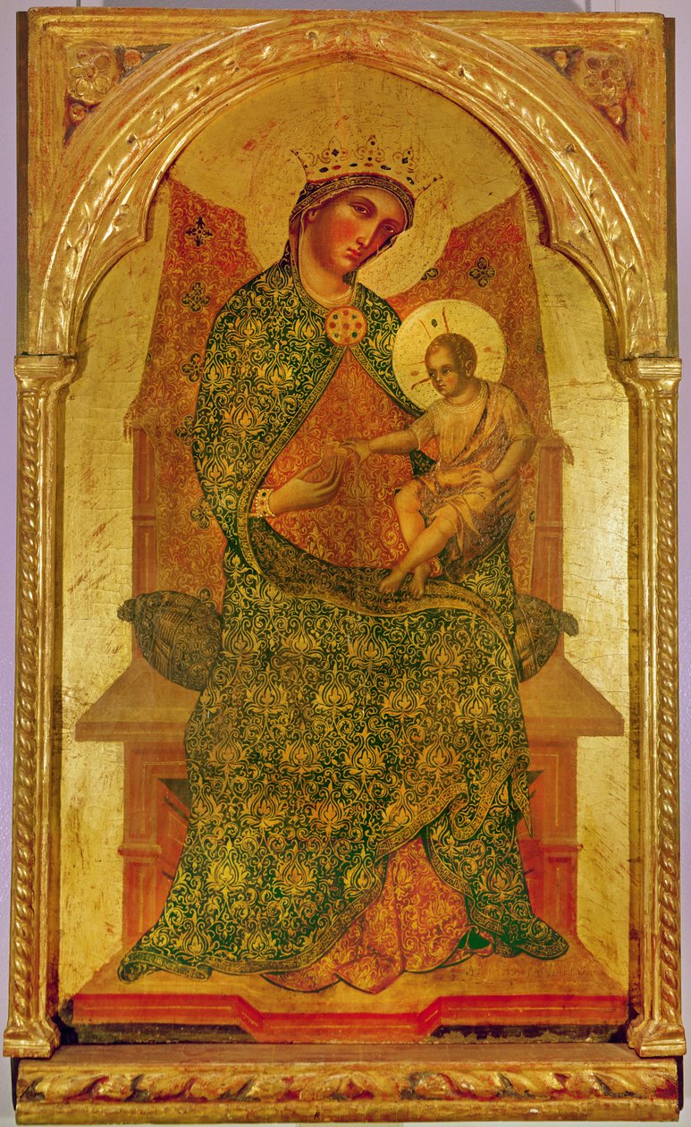 Maagd en Kind in het centrale paneel van een Polyptiek, 1354 door Paolo Veneziano