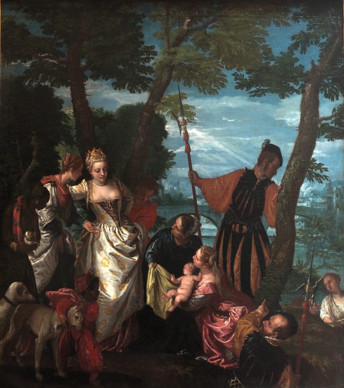 Mozes gered uit het water door Paolo Veronese