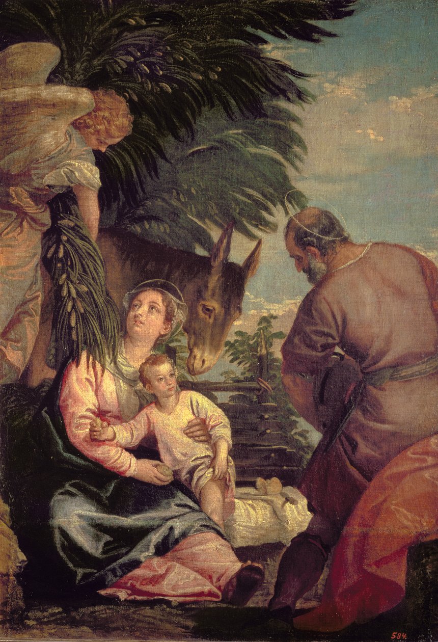 Rust tijdens de vlucht naar Egypte door Paolo Veronese