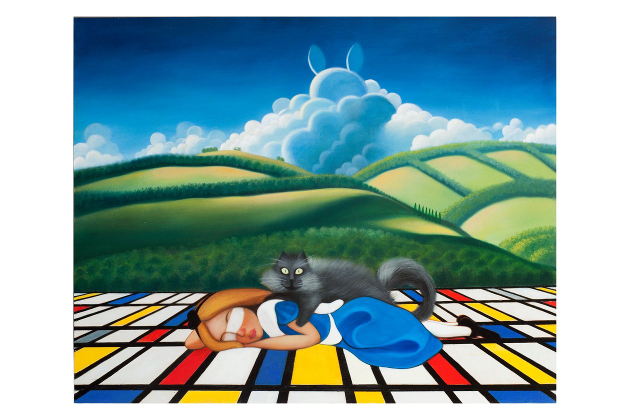 Het is tijd om wakker te worden, Alice, 2019 (olieverf op houtpaneel) door Paolo Perfranceschi