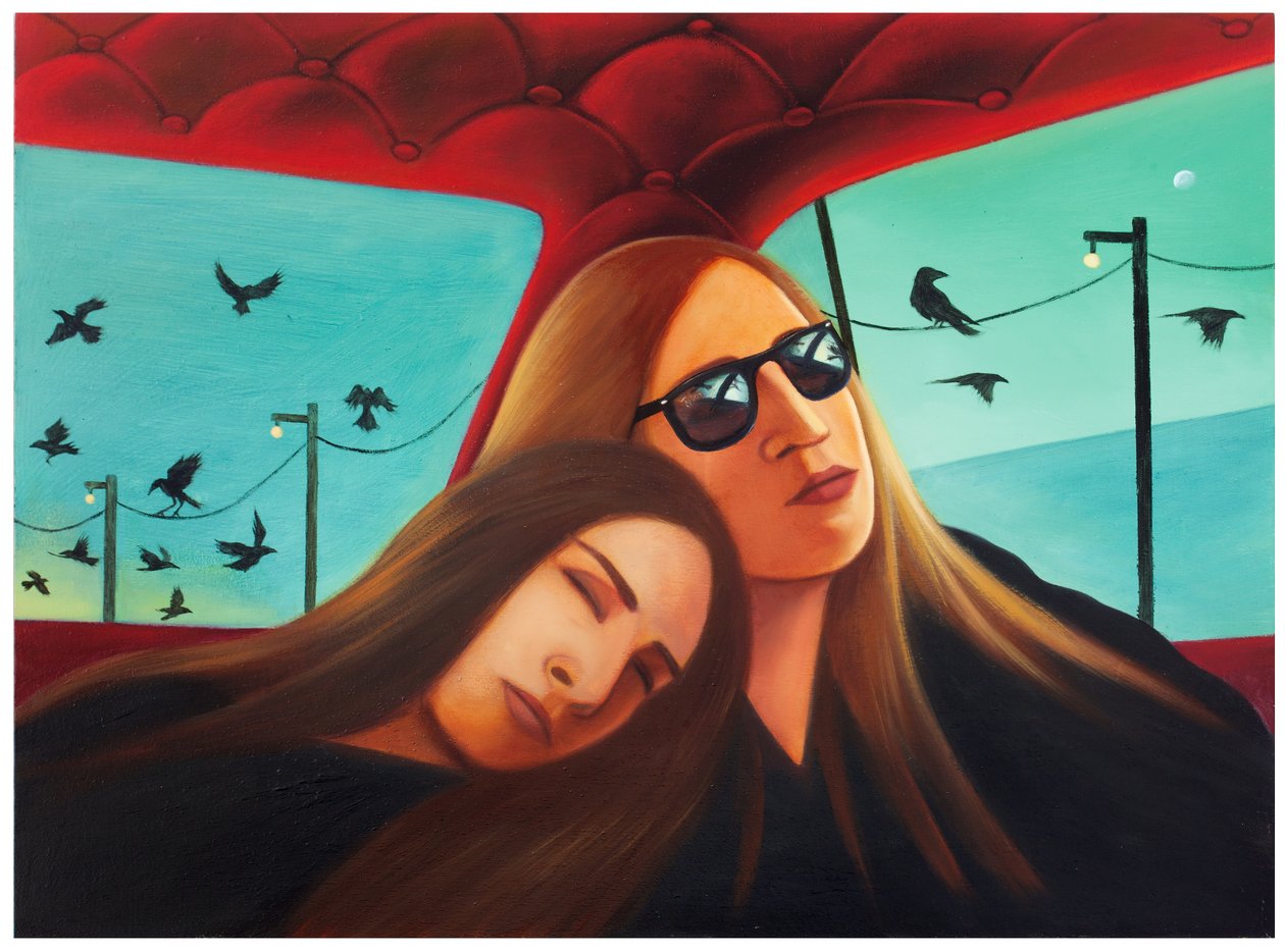 Mythologica n°4: Artemis, 2025 (olieverf op houtpaneel) door Paolo Perfranceschi