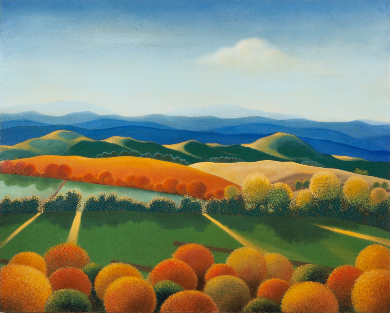 Paysage n°1, 2015 (olieverf op houtpaneel) door Paolo Perfranceschi
