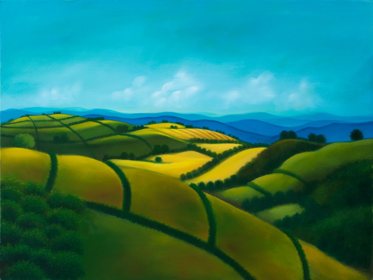 Paysage n°4: I colli bolognesi, 2022 (olieverf op paneel) door Paolo Perfranceschi