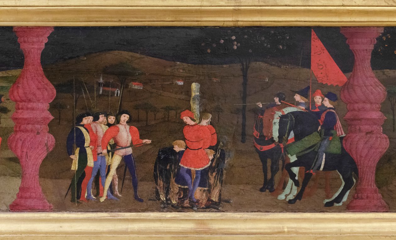 Predella van de ontheiliging van de hostie (detail) door Paolo Uccello