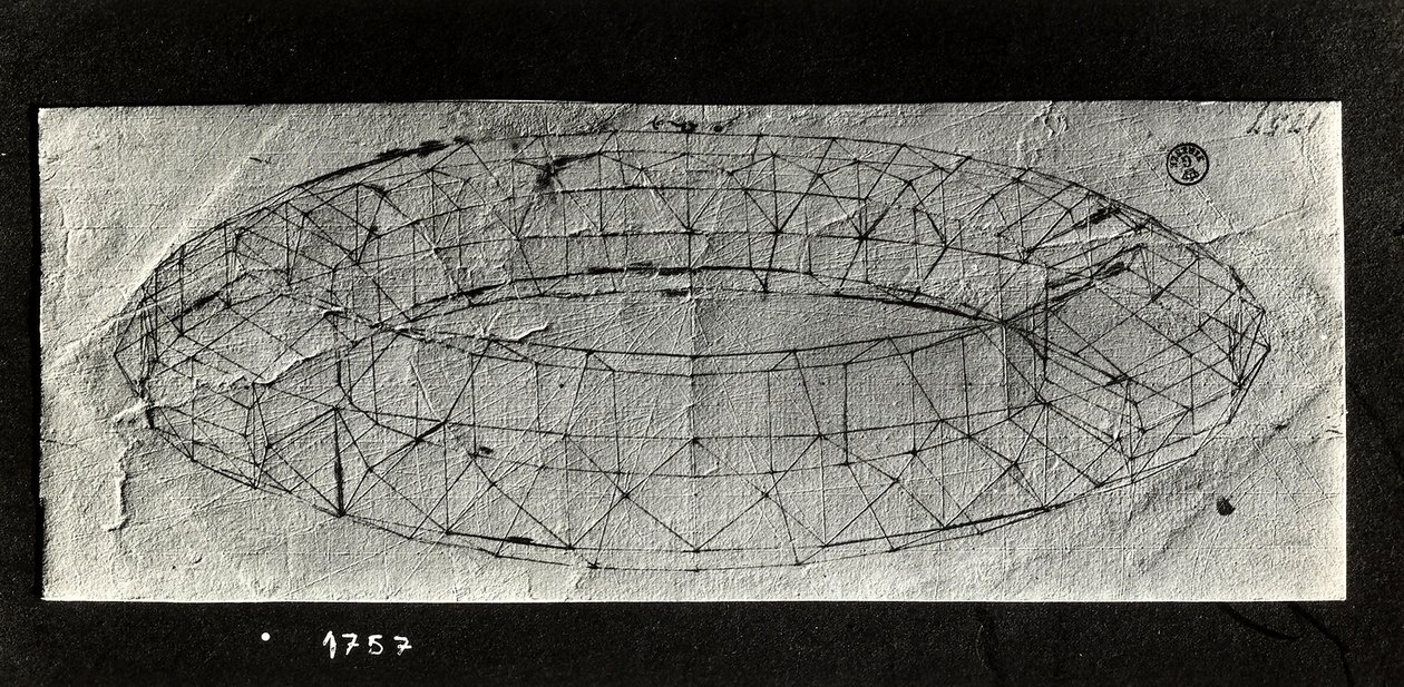 Studie van een "mazzocchio" (pen en inkt op papier) door Paolo Uccello