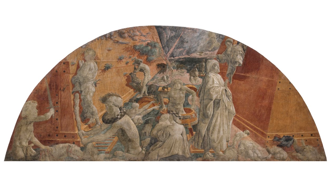De zondvloed en het terugtrekkende water, ca. 1440 door Paolo Uccello