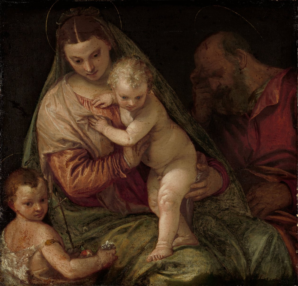 Heilige Familie met Jonge Sint Jan door Paolo Veronese (workshop of)