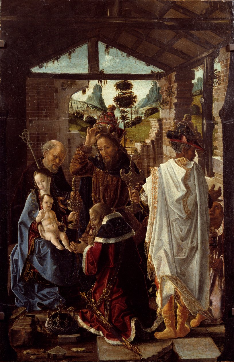Aanbidding der Wijzen door Paolo de San Leocadio