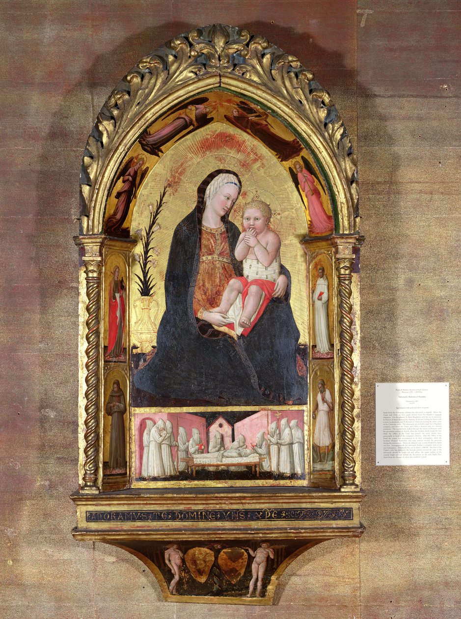 De Maagd van Nederigheid met Engelen en Heiligen, c.1440 door Paolo di Stefano Badaloni Schiavo