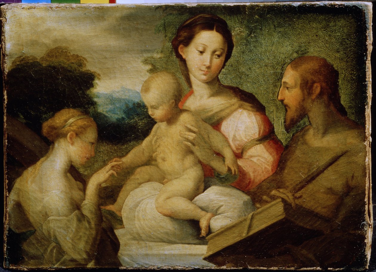 Het mystieke huwelijk van Sint-Catharina door Parmigianino