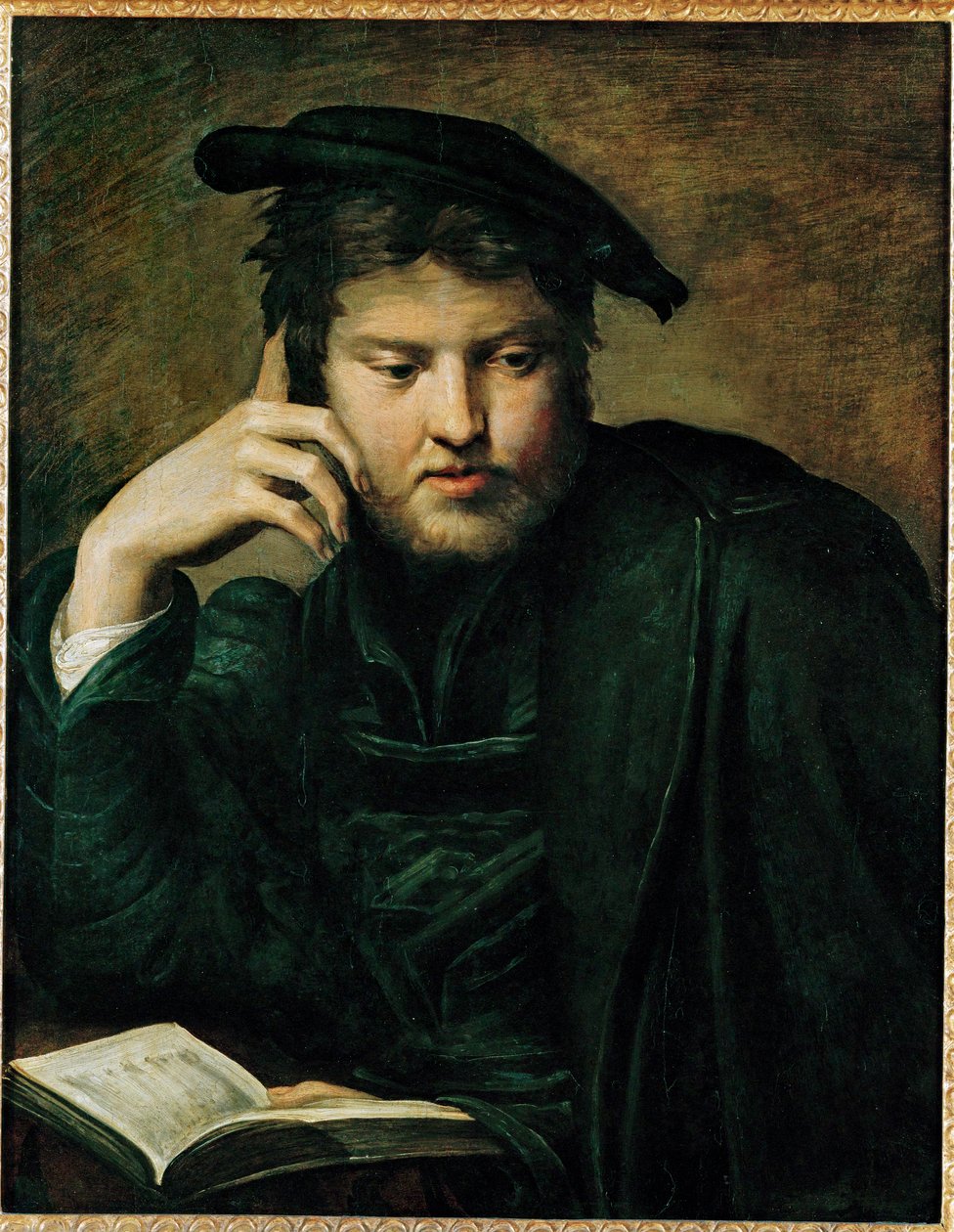 Man met boek, vroeg werk ... door Parmigianino (1503 40)