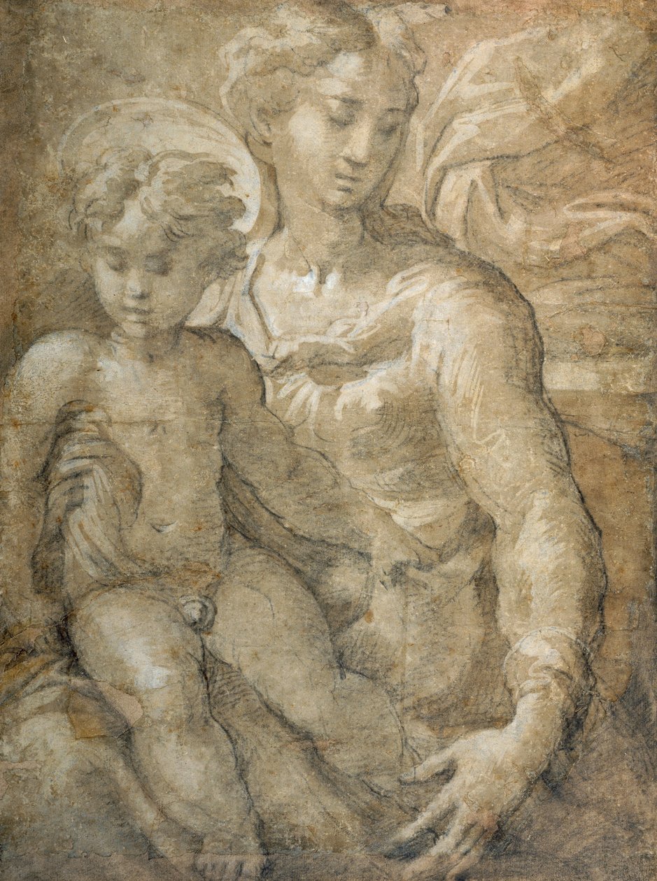 Maagd met het Kind op haar schoot door Parmigianino 