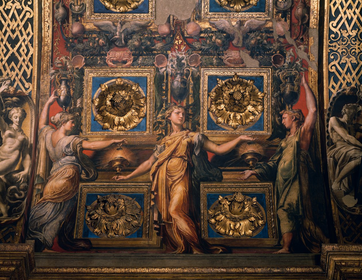 Drie wijze maagden (detail) door Parmigianino
