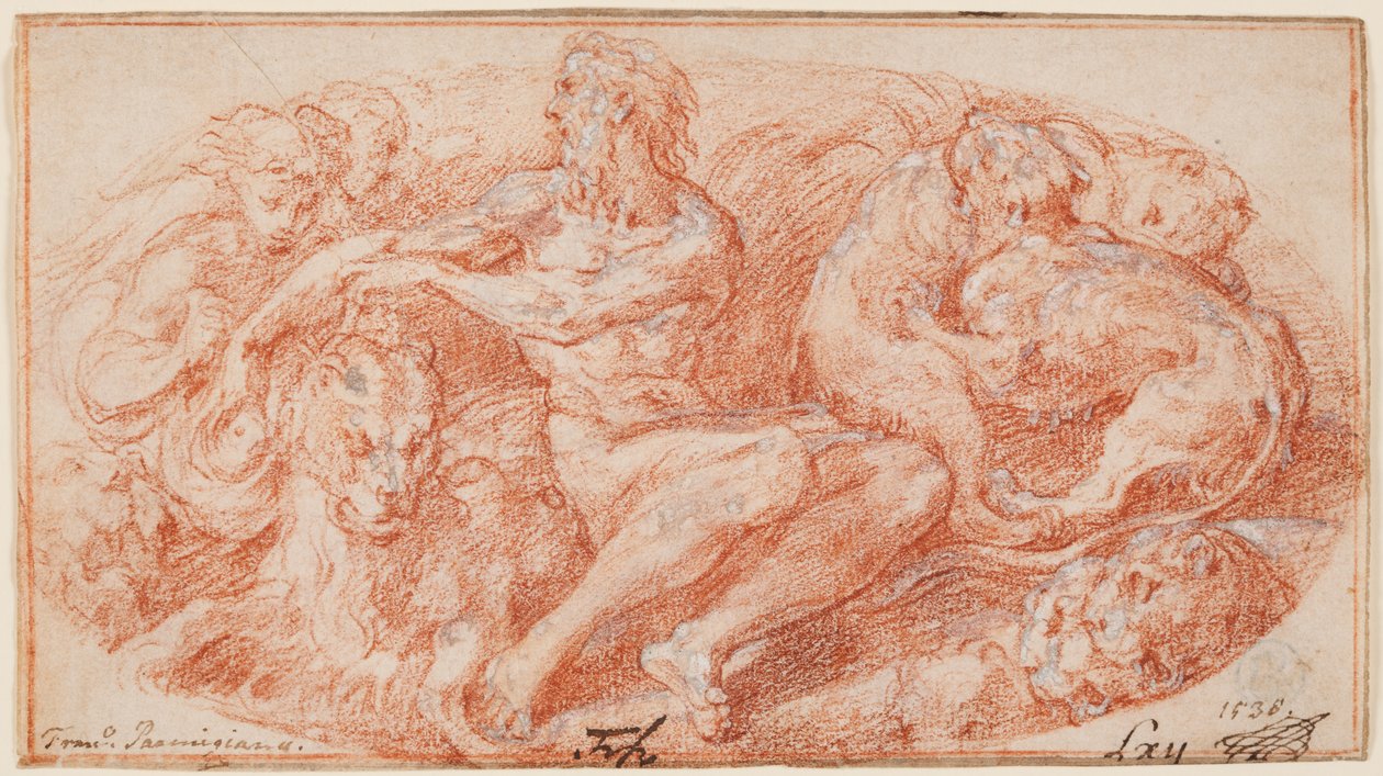 Daniel in der Löwengrube door Parmigianino