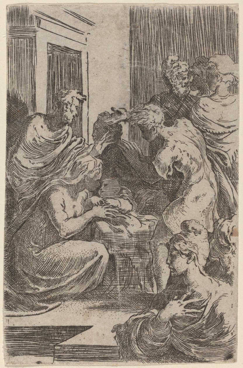 De Aanbidding van de Herders door Parmigianino