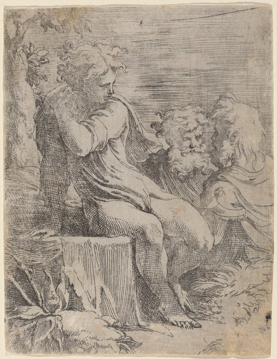 De jongen en twee oude mannen door Parmigianino
