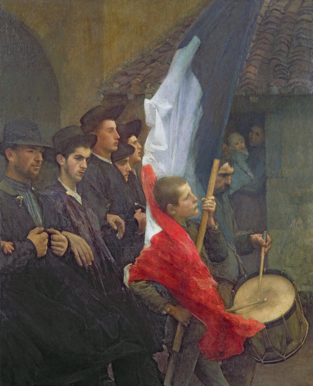 De dienstplichtigen, ca. 1880 door Pascal Adolphe Jean Dagnan Bouveret
