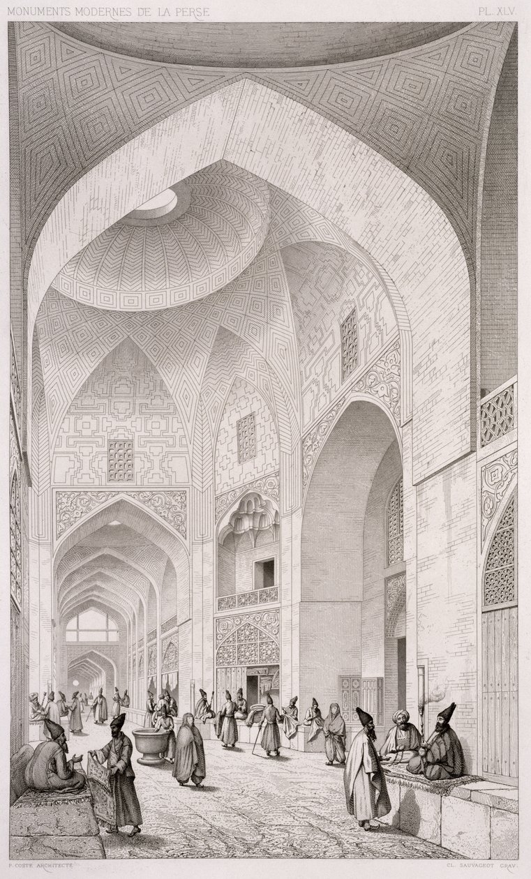 Kledingmarkt in Isfahan, uit 