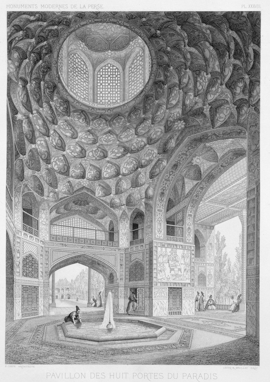 Paviljoen van de Acht Paradijzen, in Isfahan, uit 