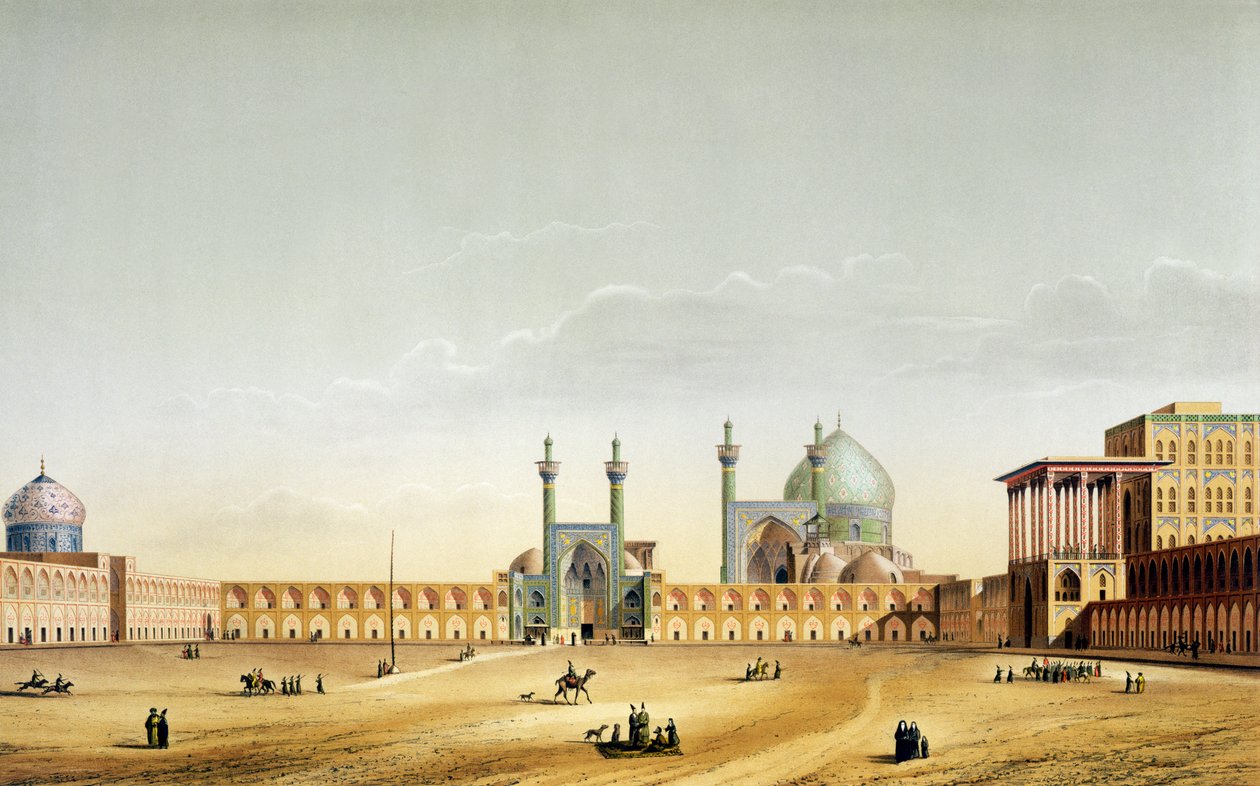 Het Koninklijk Paleis en de Mesdjid-i-Shah, Isfahan, plaat 6-7 uit 