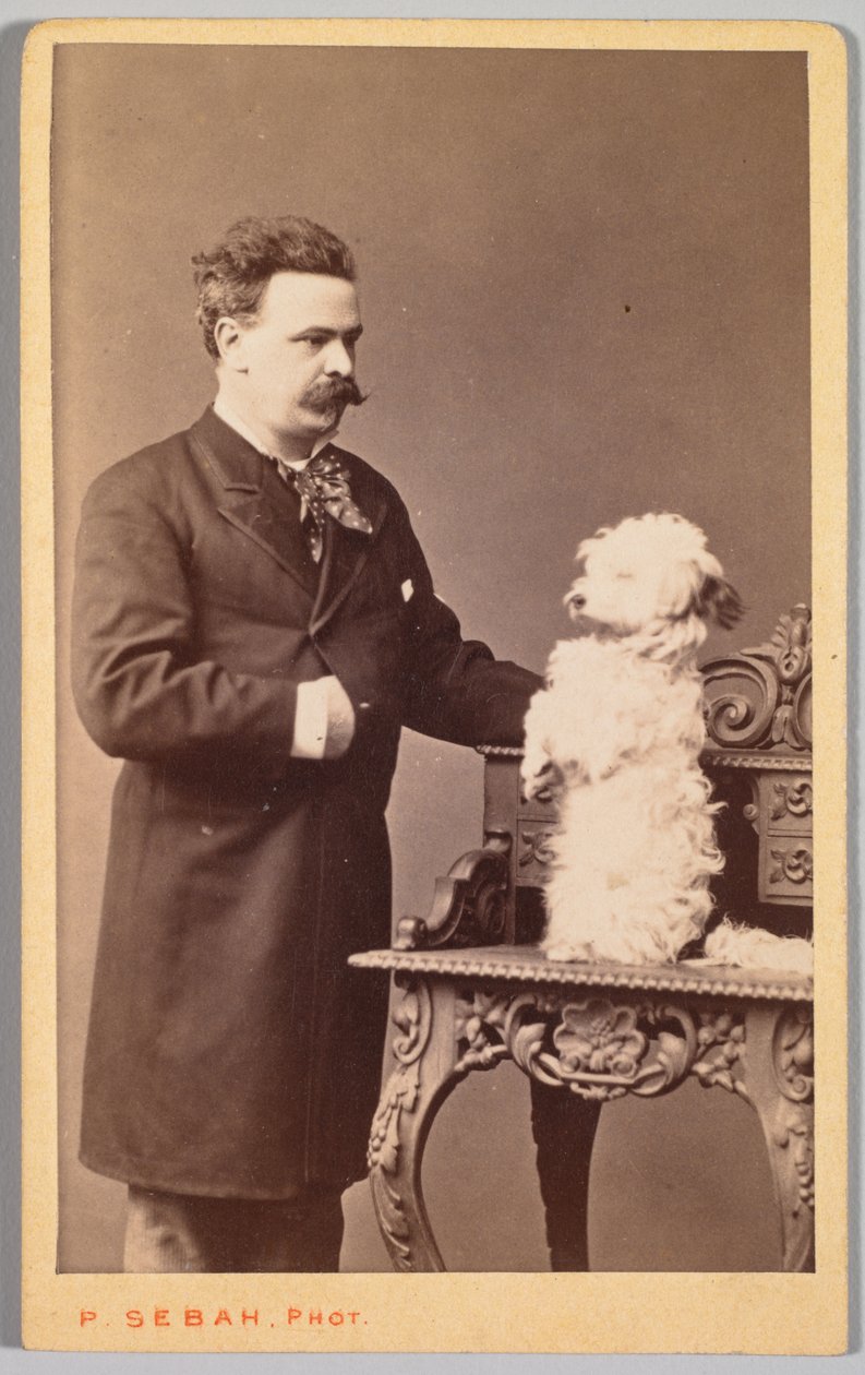 Portret van een Man en zijn Hond door Pascal Sébah