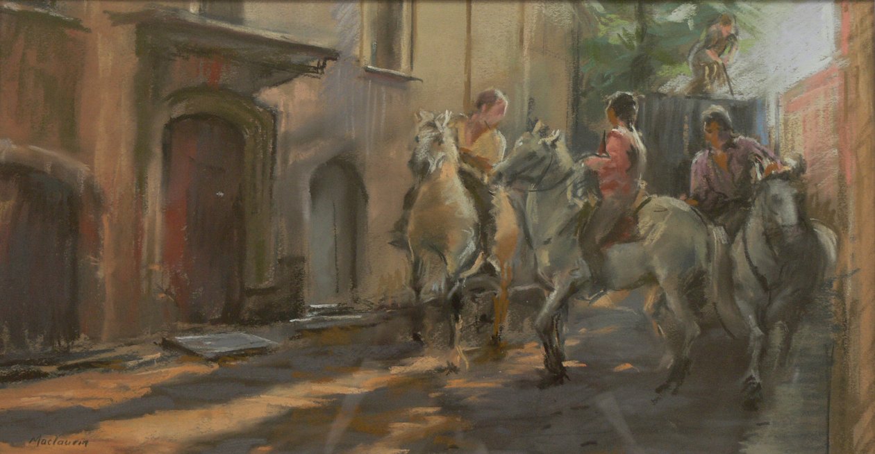Voorbereiden op de stierenrennen, 2009 door Pat Maclaurin