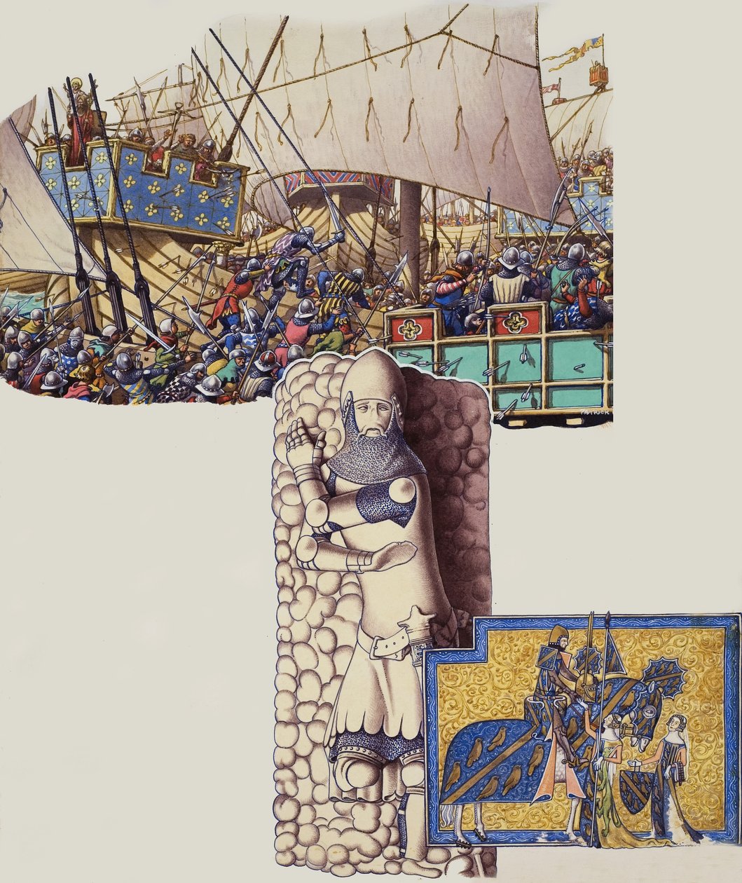 Slag bij Sluys door Pat (1907 95) Nicolle