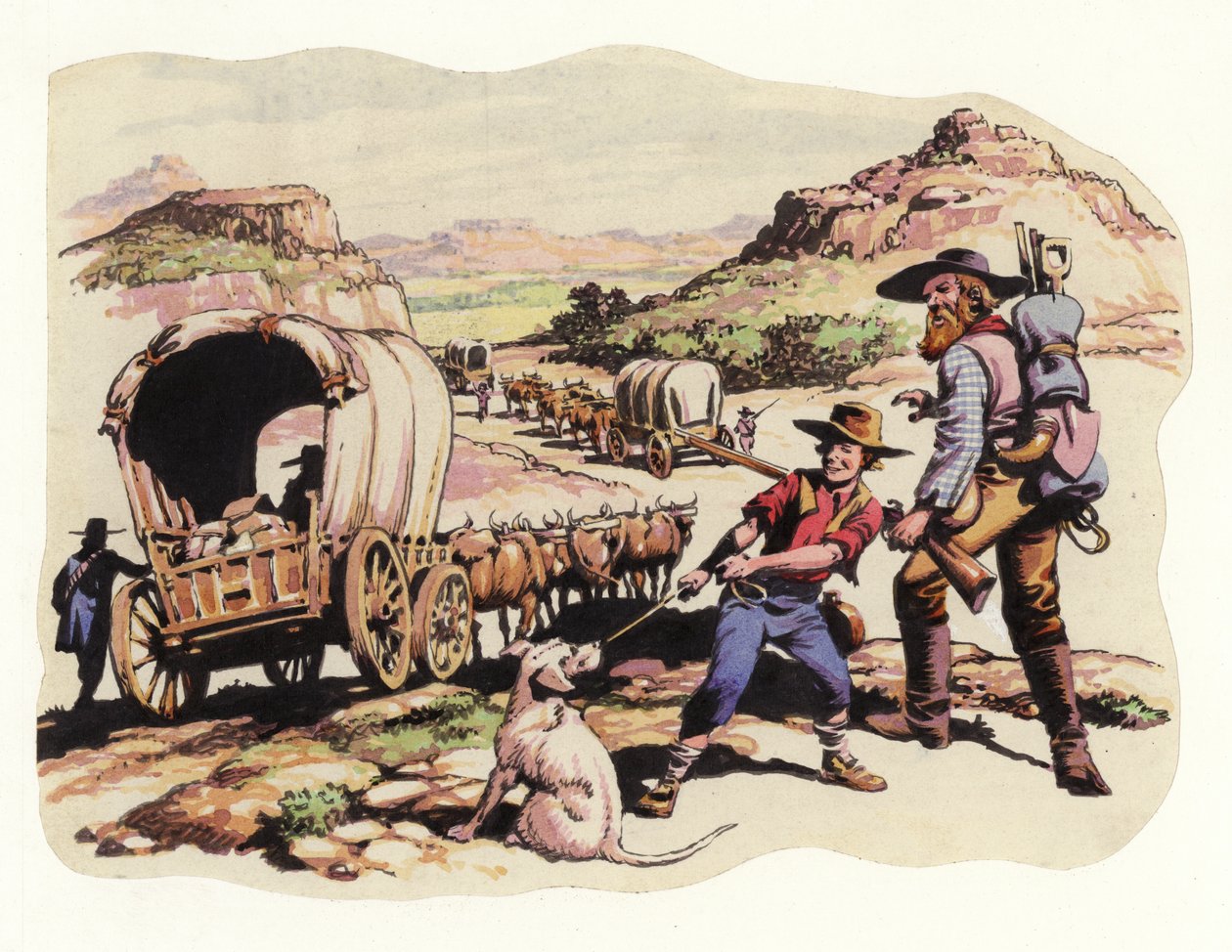 De Grote Trek van 1835-1837 (gouache op papier) door Pat (1907 95) Nicolle