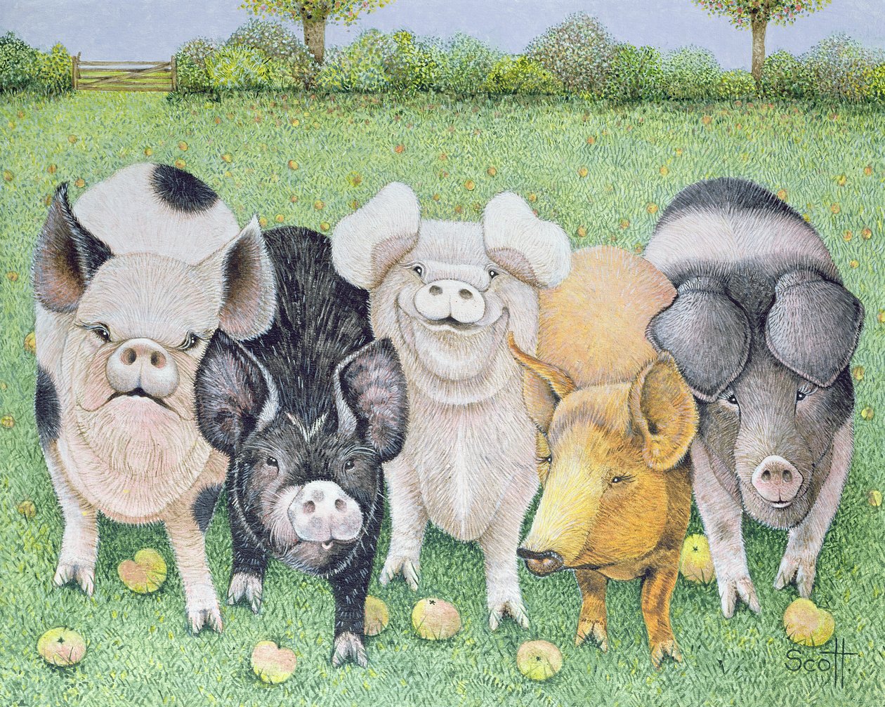 A Chorus Line (acryl op doek) door Pat Scott