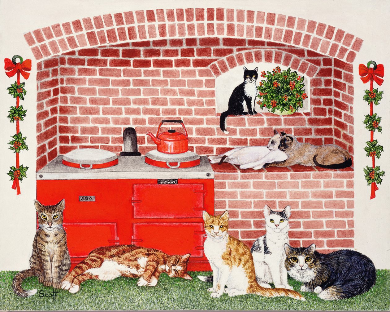 Een warme plek (acryl op calico) door Pat Scott