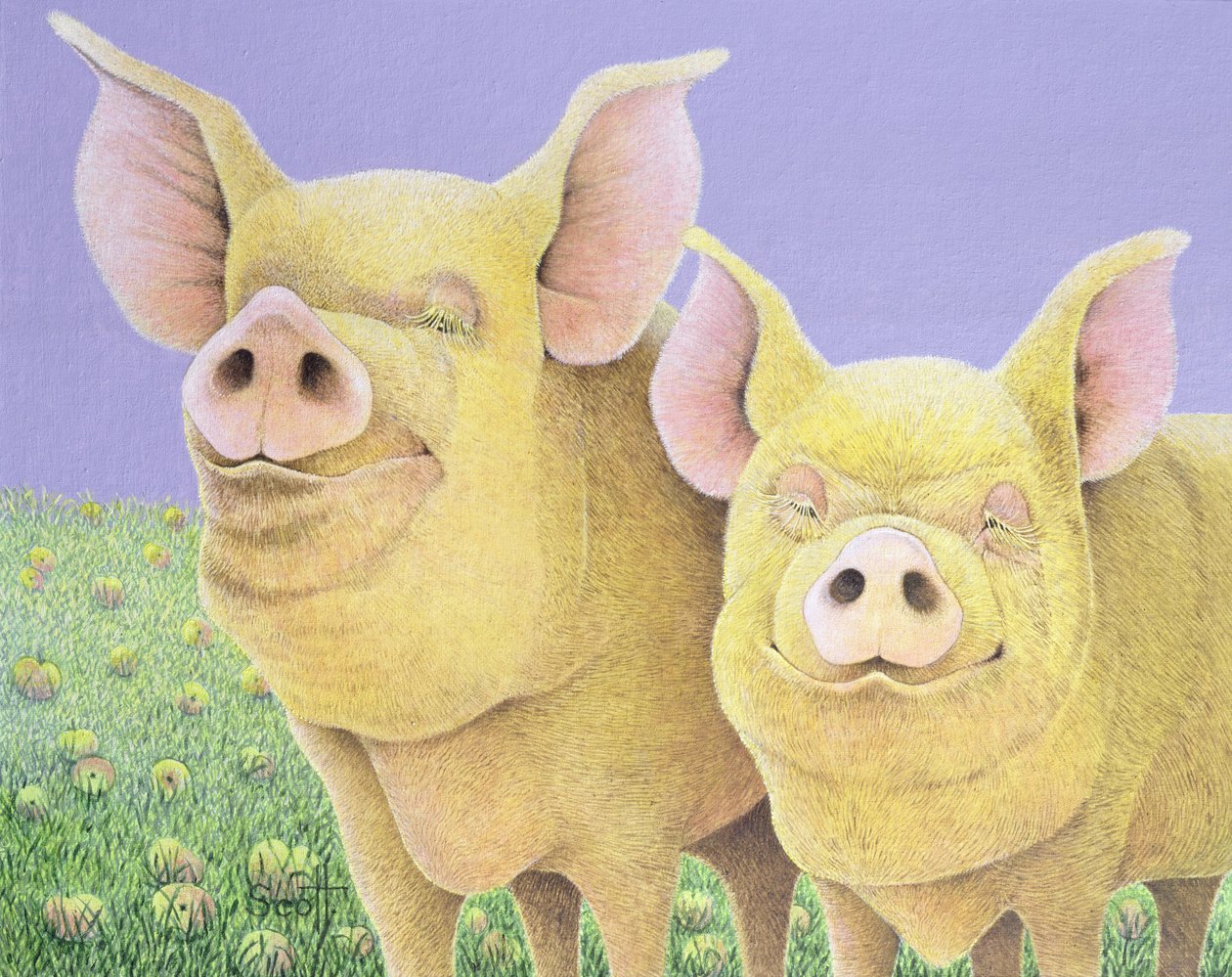 Gelukzaligheid (acryl op doek) door Pat Scott
