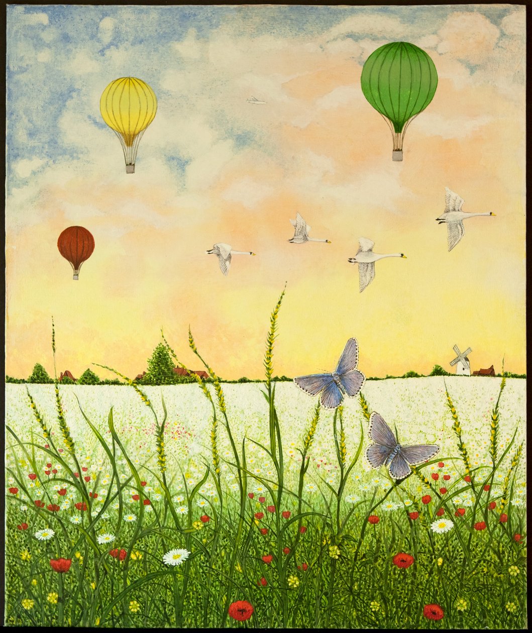 Hoogvliegers, 2011 (acryl op calico) door Pat Scott