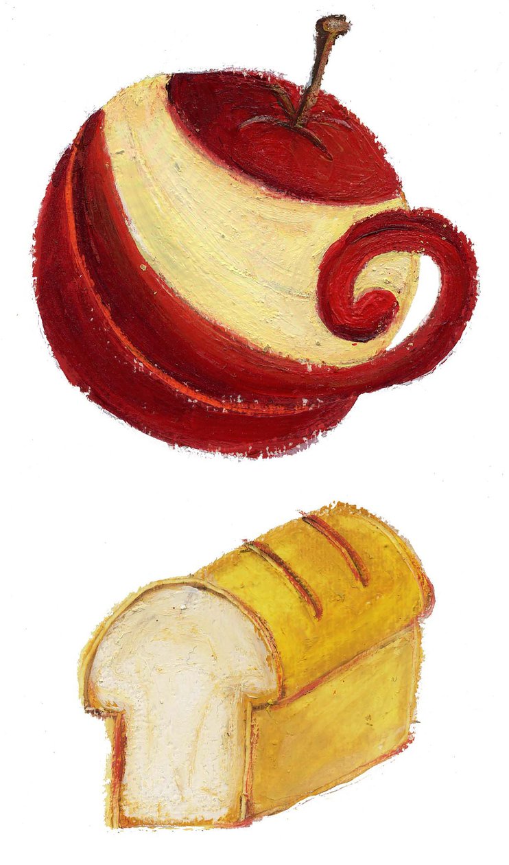 Fruit, 2021 (Acryl op papier) door Patrizia La Porta